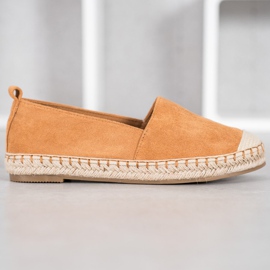 Anesia Paris Espadrile confortabile din piele de căprioară maro 2