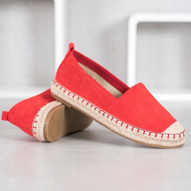 Anesia Paris Espadrile confortabile din piele de căprioară roșu 1 Anesia Paris Espadrile confortabile din piele de căprioară roșu 1