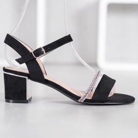 Anesia Paris Sandale Pe O Bară Cu Zirconiu Cubic negru 2