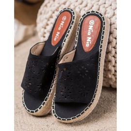 Nio Nio Papuci Pe O Platformă De Paie negru 2