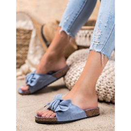 Renda Papuci confortabili cu arc albastru 1 Renda Papuci confortabili cu arc albastru 1