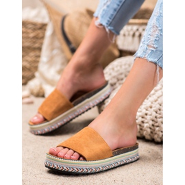 Renda Papuci pe platformă maro 1