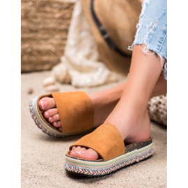 Renda Papuci pe platformă maro 2