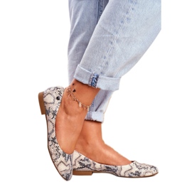 Sergio Leone BL611 balerini cu model animal maro gri 1