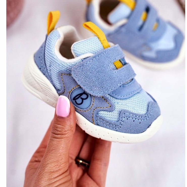 Apawwa Pantofi sport pentru copii Velcro Suede Blue Malbred albastru 1