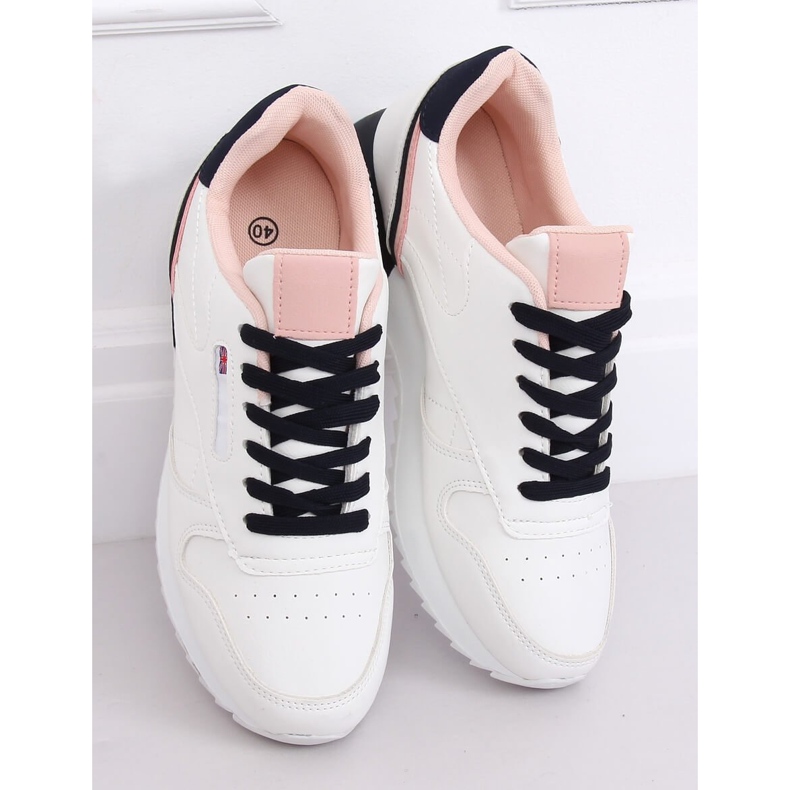 Încălțăminte sport pentru femei albe BK938 ALB / MARI albastru marin 2