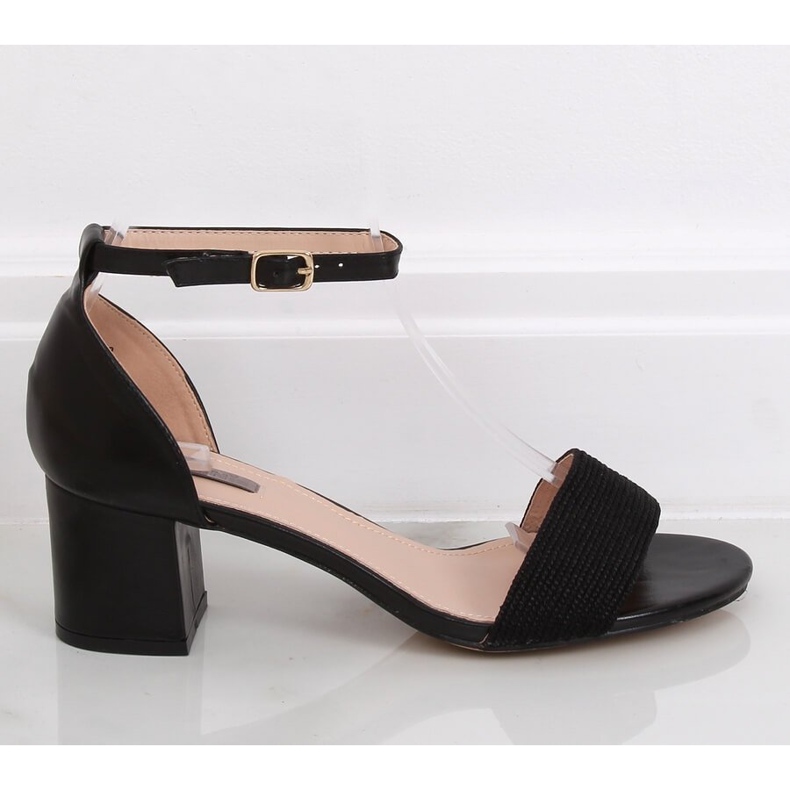 Sandale cu toc negru 8160 Negru 1