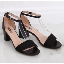 Sandale cu toc negru 8160 Negru 2