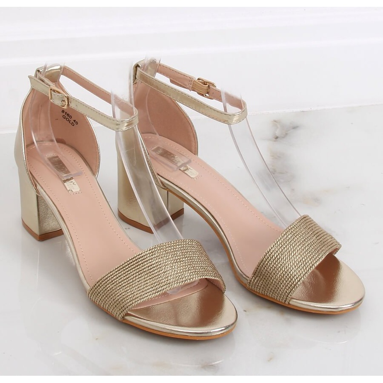 Sandale cu tocuri aurii 8160 Aurii de aur 2