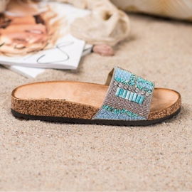 Bona Papuci cu margele multicolor 2