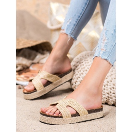 SHELOVET Papuci casual confortabili maro 2