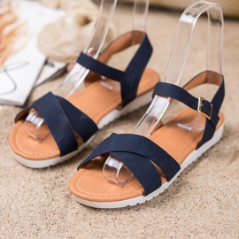 SHELOVET Sandale textile confortabile albastru 1