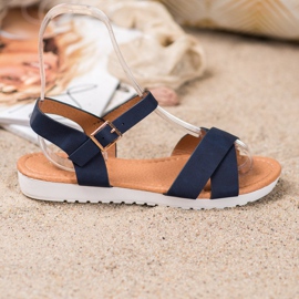 SHELOVET Sandale textile confortabile albastru 2