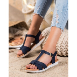 SHELOVET Sandale textile bleumarin albastru 1