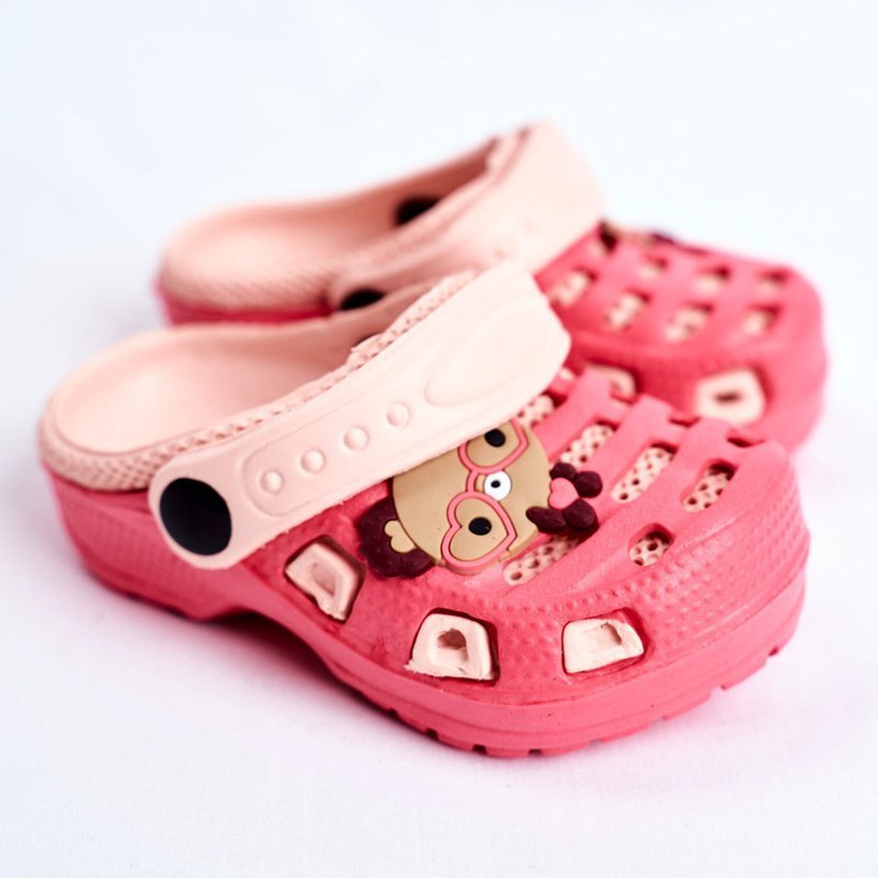 Giolan Papuci pentru copii Foam Crocs Red Sweet Teddy roșu multicolor 1