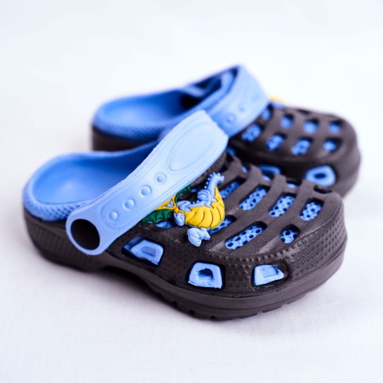 Giolan Papuci de spumă pentru copii Kroks Small Dragon albastru marin albastru 1