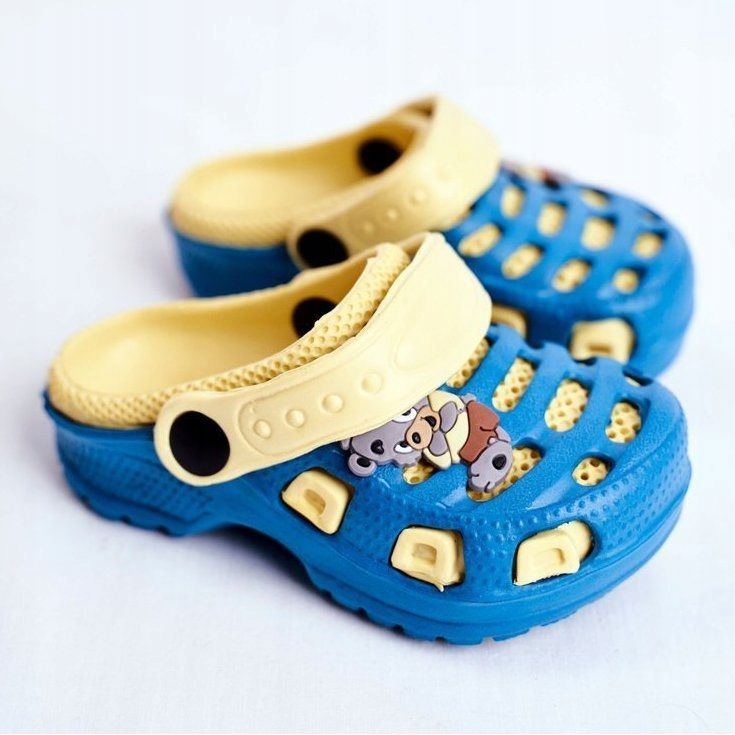 Giolan Papuci de spumă pentru copii Kroks Small Koala albastru galben 1