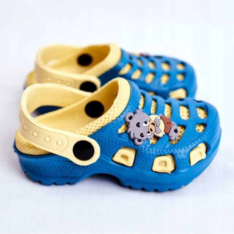 Giolan Papuci de spumă pentru copii Kroks Small Koala albastru galben 2