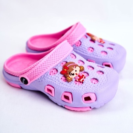 Giolan Papuci pentru copii Foam Crocs Violet Girl roz 1
