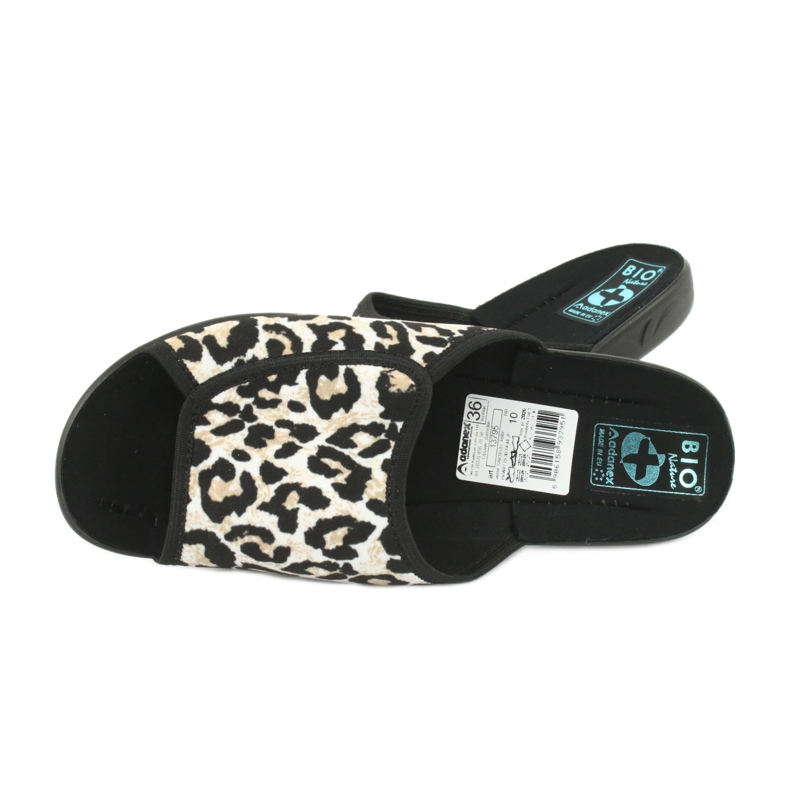 Papuci de damă Adanex 13795 panther bej negru 4
