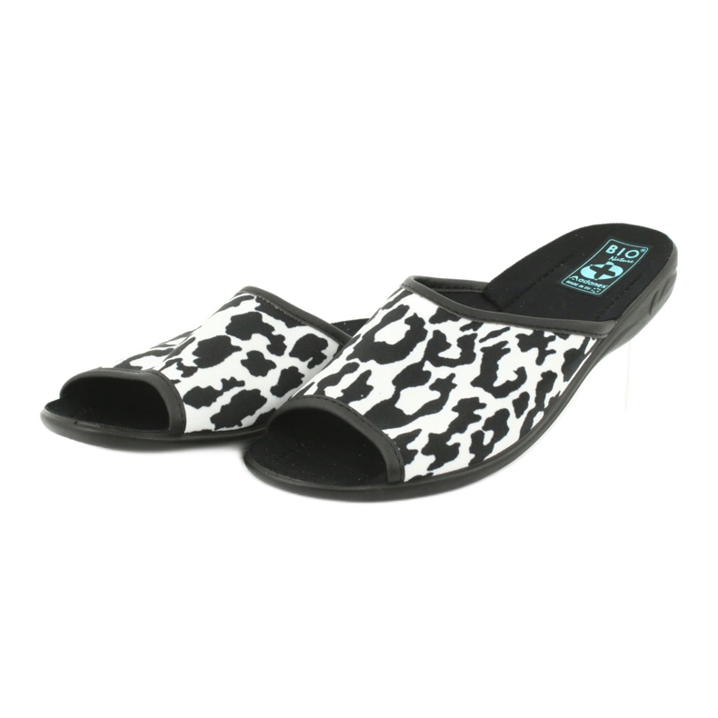 Papuci de dama Adanex 24957 leopard alb negru 2