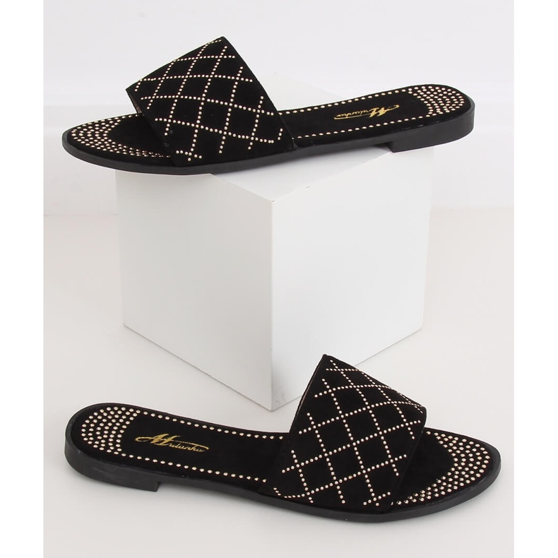 Papuci negri negri pentru femei Q-85 Negri negru 2