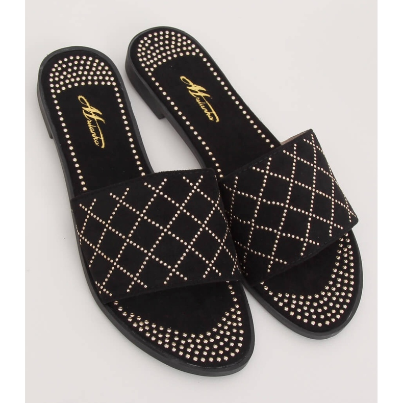 Papuci negri negri pentru femei Q-85 Negri negru 1