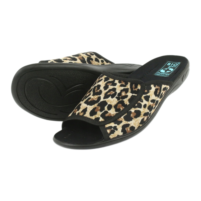Papuci de damă Adanex 13794 leopard bej maro negru 3