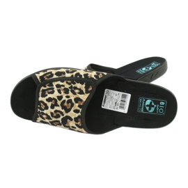 Papuci de damă Adanex 13794 leopard bej maro negru 4