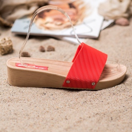 Bona Papuci eleganți pe platformă roșu 2