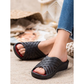 Bona Papuci ușori confortabili negru 1