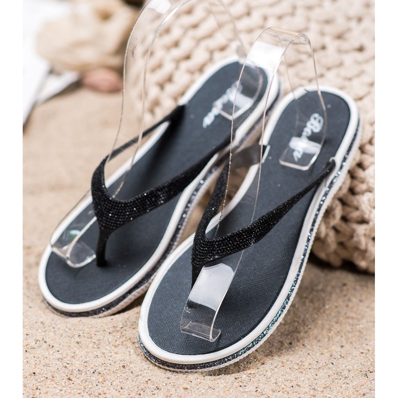 Bona Flip Flops Cu Sclipici negru 2