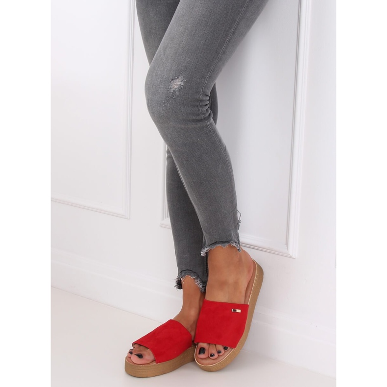 Roșu Papuci roșii pentru femei G-576 Roșu 2