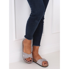 G-5026 Papuci gri cu talpă din plută 2