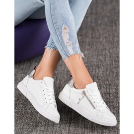 SHELOVET Încălțăminte sport cu fermoar decorativ alb 2