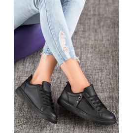 SHELOVET Încălțăminte sport cu fermoar decorativ negru 1