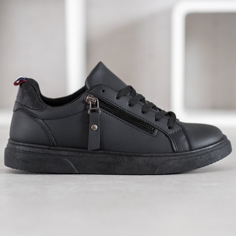 SHELOVET Încălțăminte sport cu fermoar decorativ negru 2