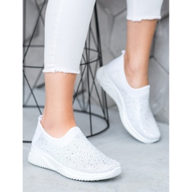 Super Mode Pantofi sport cu cristale alb 1 Super Mode Pantofi sport cu cristale alb 1