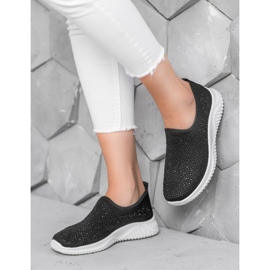 Super Mode Pantofi sport cu cristale negru 1 Super Mode Pantofi sport cu cristale negru 1