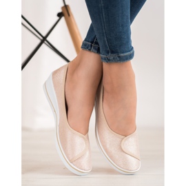 Comer Balerini cu sclipici maro galben 1