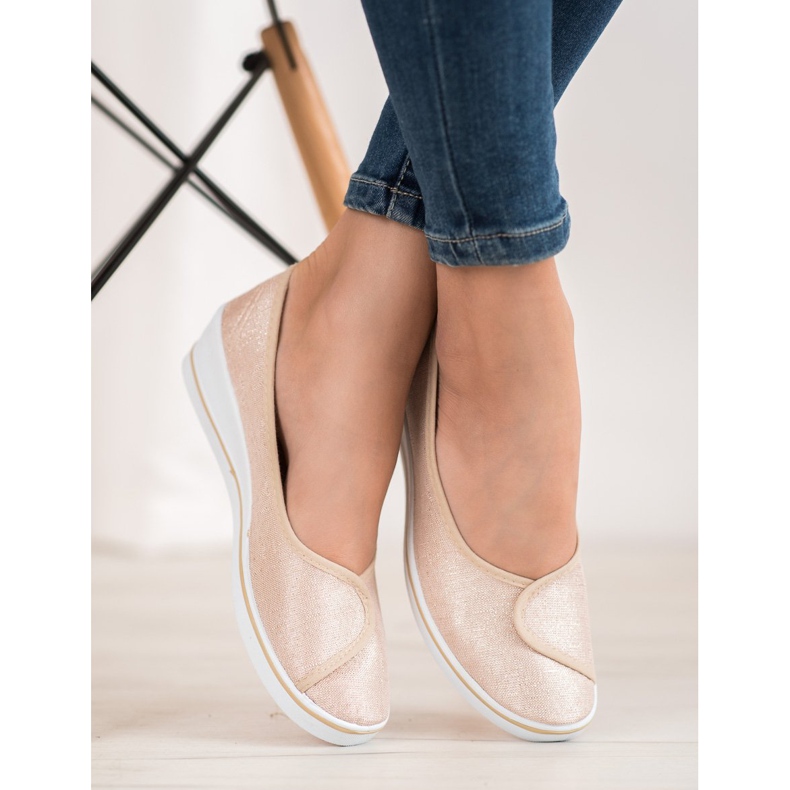 Comer Balerini cu sclipici maro galben 1