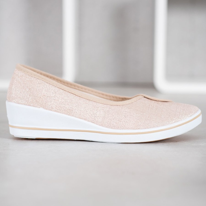 Comer Balerini cu sclipici maro galben 2