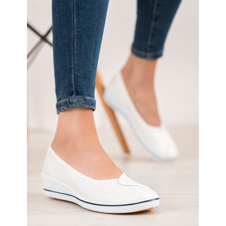 Comer Balerini cu sclipici alb 1 Comer Balerini cu sclipici alb 1