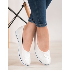 Comer Balerini cu sclipici alb 2