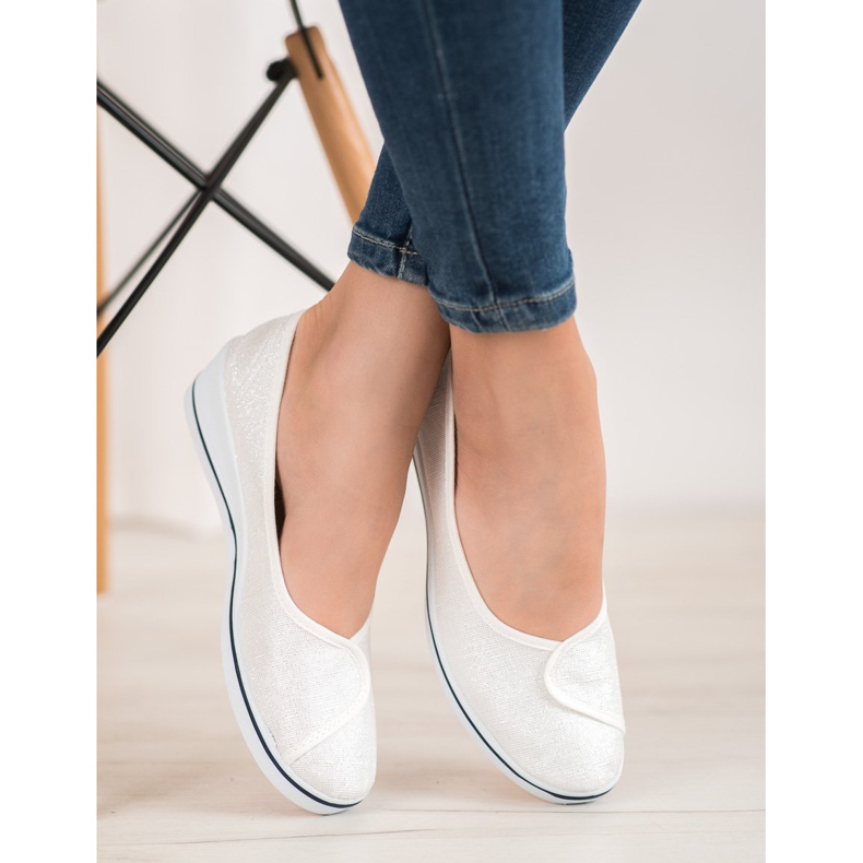 Comer Balerini cu sclipici alb 2