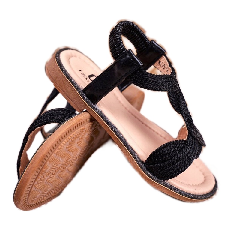 FRROCK Sandale Lamado negre pentru copii negru 3