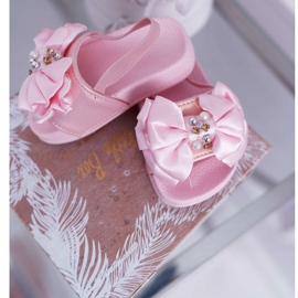 FRROCK Diapozitive pentru fete pentru copii Bow Pearl Pink Senari roz galben 3