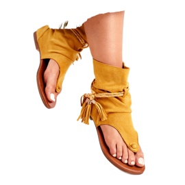 SEA Sandale de damă Flip-flops With a Shank Yellow SL1011 Madrit galben 2