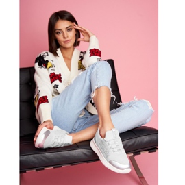 Încălțăminte sport pentru femei Big Star White FF274A410 alb gri 1