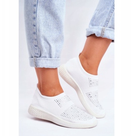 PS1 Încălțăminte sport de damă albă cu zirconiu cubic Sidonim 2